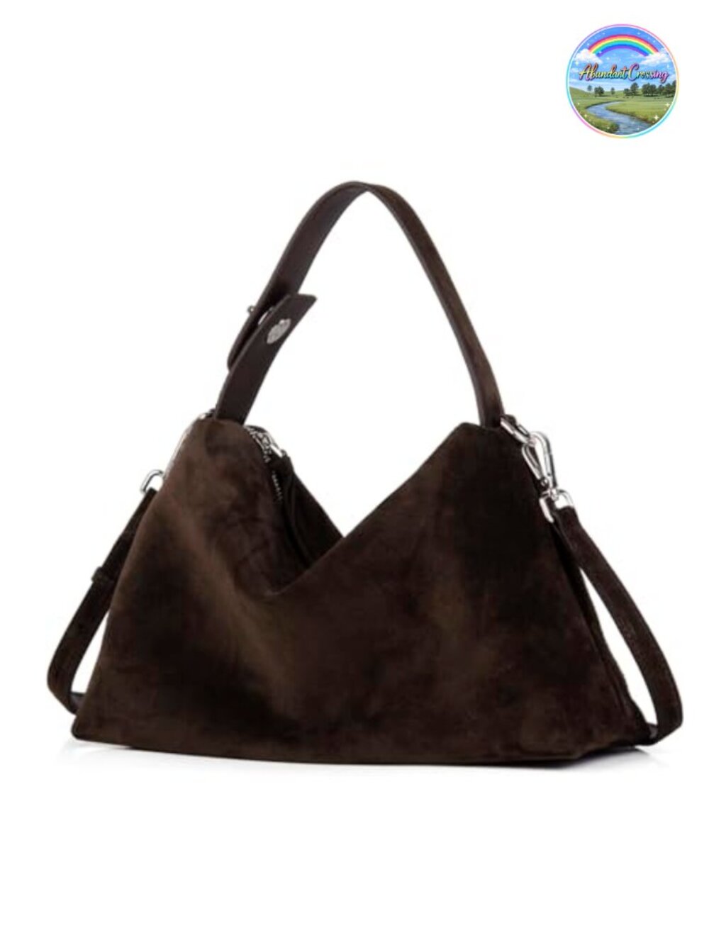 Suede Leather Crossbody Bag Slouchy Hobo Shoulder Tote Handbag Women